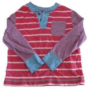 Arizona Jean Co Pullover T Shirt Boys Size 3T Red Stripe Long Sleeve Toddler Tee